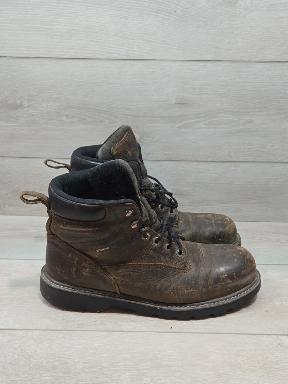 Wolverine Men's W10633 Steel Toe Waterproof Leather Work BootsShoes Sz 12M